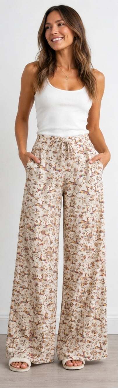 NWT Hello Nite Wide Leg Lounge Pajama Pants Small  Christmas Holiday Soft T30